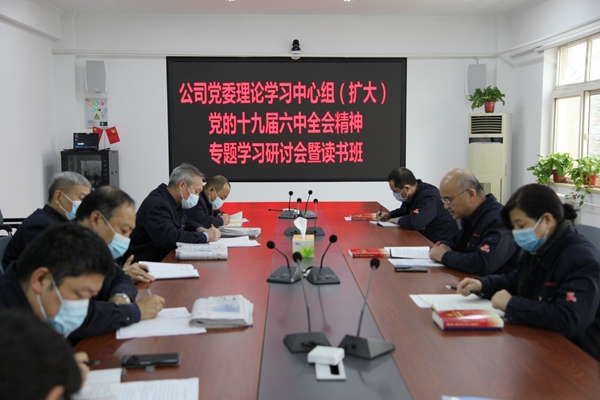 公司召開黨委理論學習中心組（擴大）黨的十九屆六中全會精神專題學習研討會暨讀書班